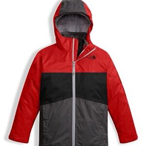 The North Face red colorblock windbreaker / raincoat size M (10-12)